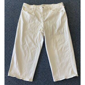 Madewell The Perfect Vintage Wide Leg Crop Jeans Cream Size 20W